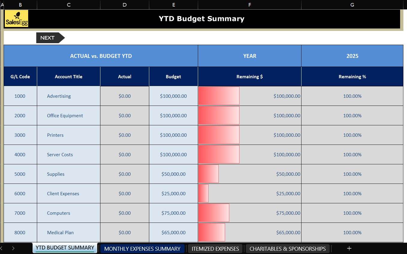 Actual vs Budget Comparison
