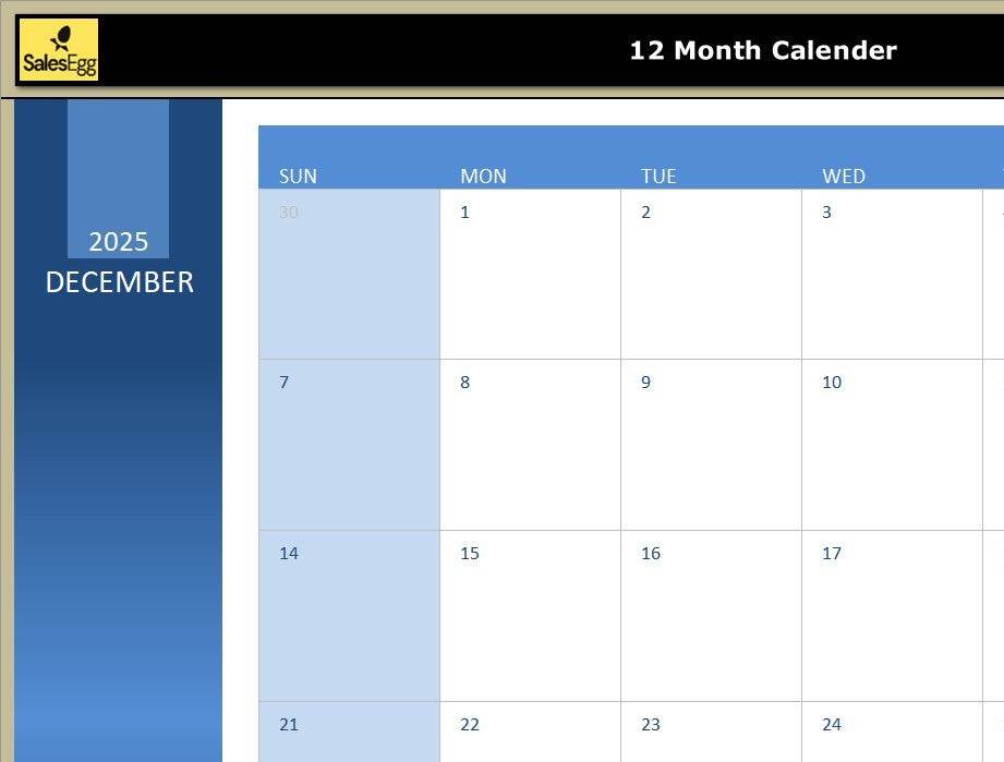 YearMate: Full-Year Editable Calendar Template