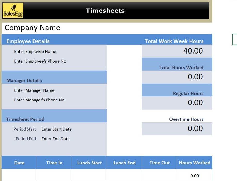 Blue Timesheet