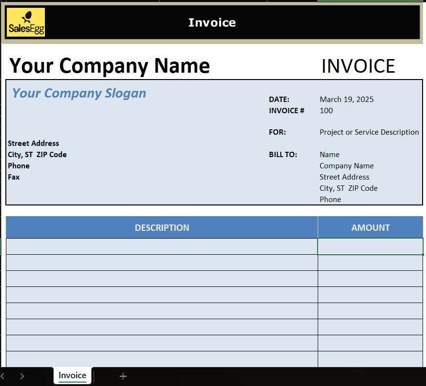 Invoice with Tax Calculation