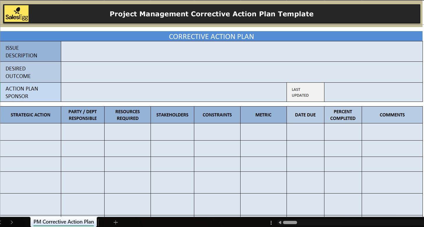 Project-Fix: Corrective Action Plan Template