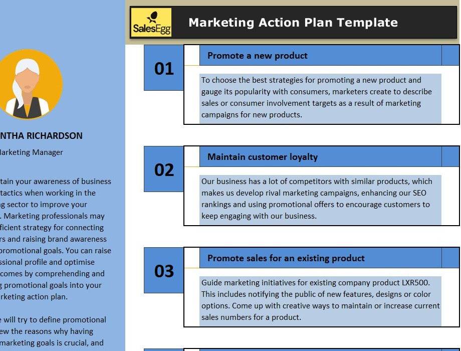 Marketing Action Plan Excel Template