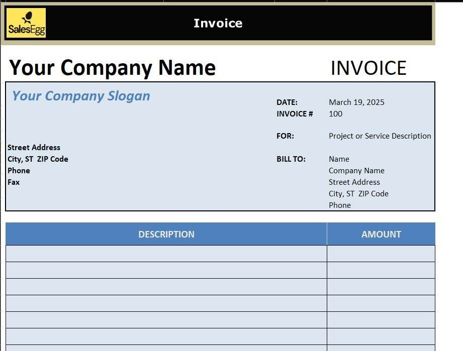Invoice with Tax Calculation