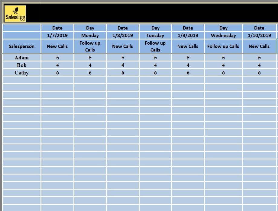 Weekly Sales Call Report