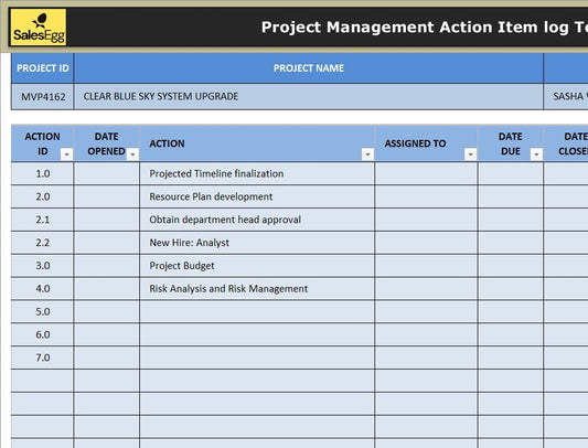 Action-Track Pro: Project Management Log Template