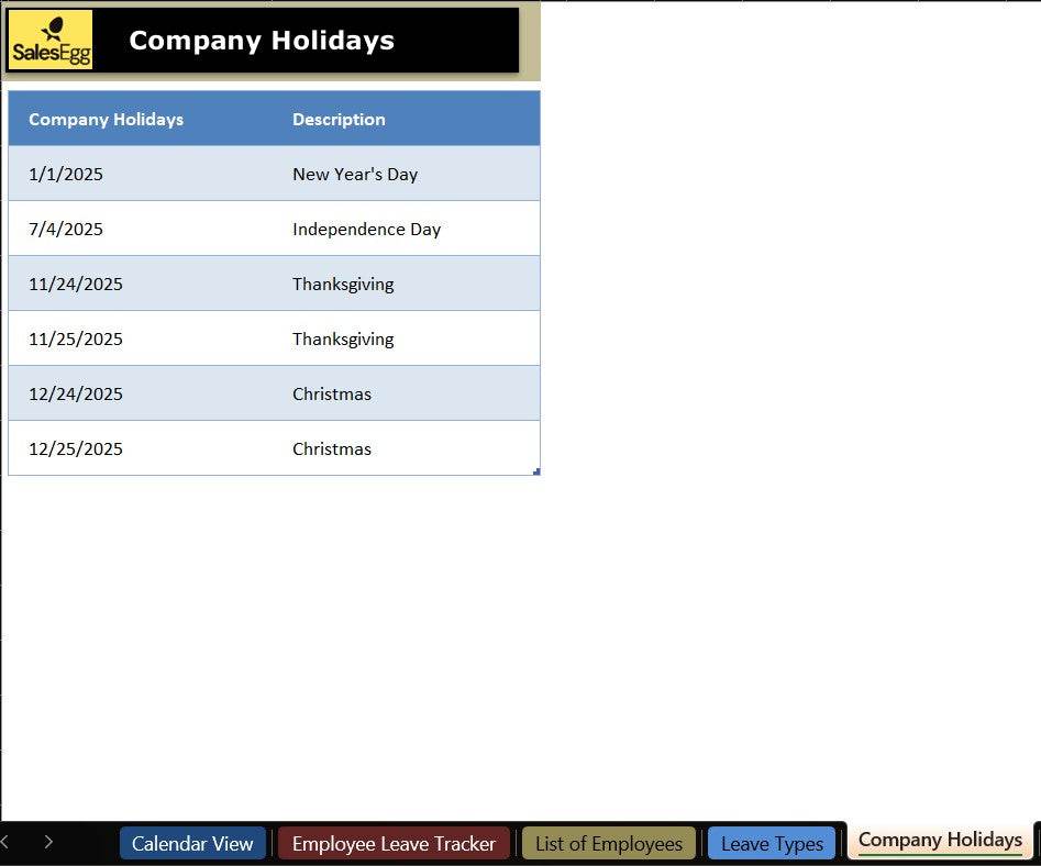 Employee Attendance Tracker Excel Template