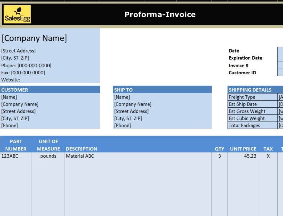 Proforma Invoice