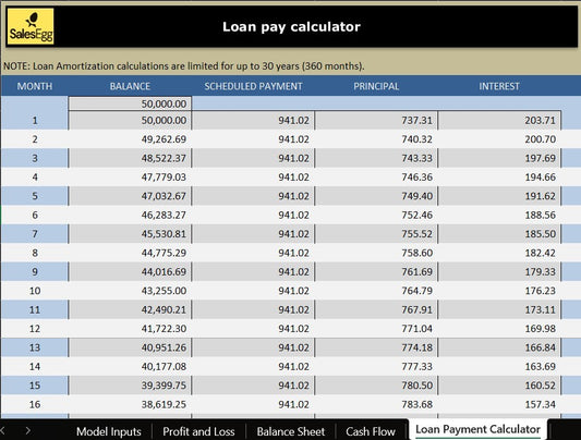 5-Year Financial Projection Statement :Excel File