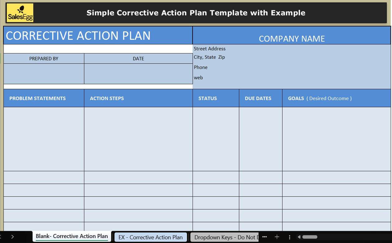 FixFrame: Simple Corrective Action Plan Template