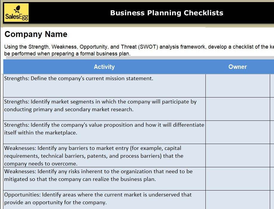 BizBoost: Business Plan Checklist Workbook