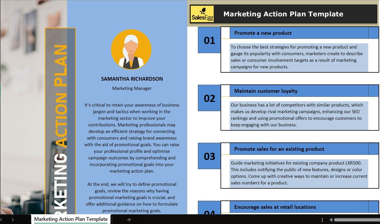 Marketing Action Plan Excel Template
