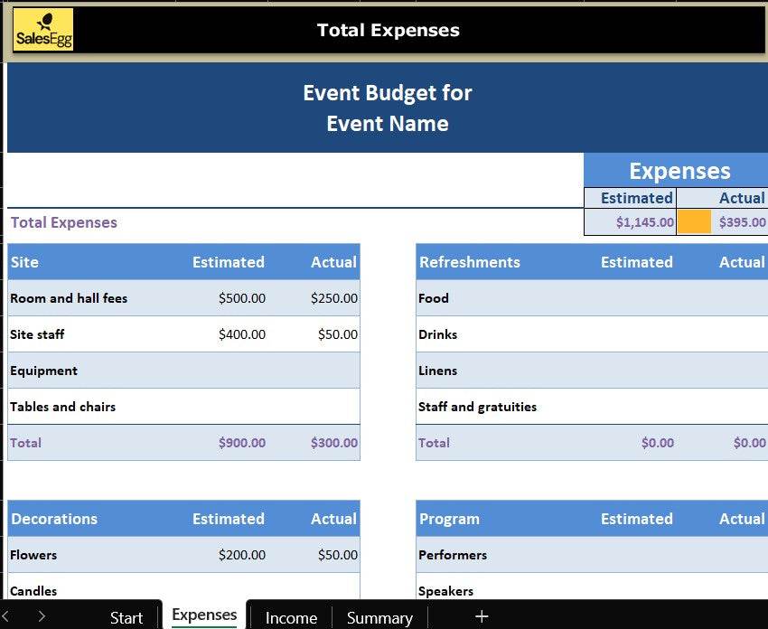 Event Budget Planner