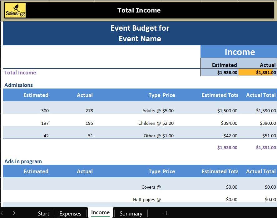 Event Budget Planner
