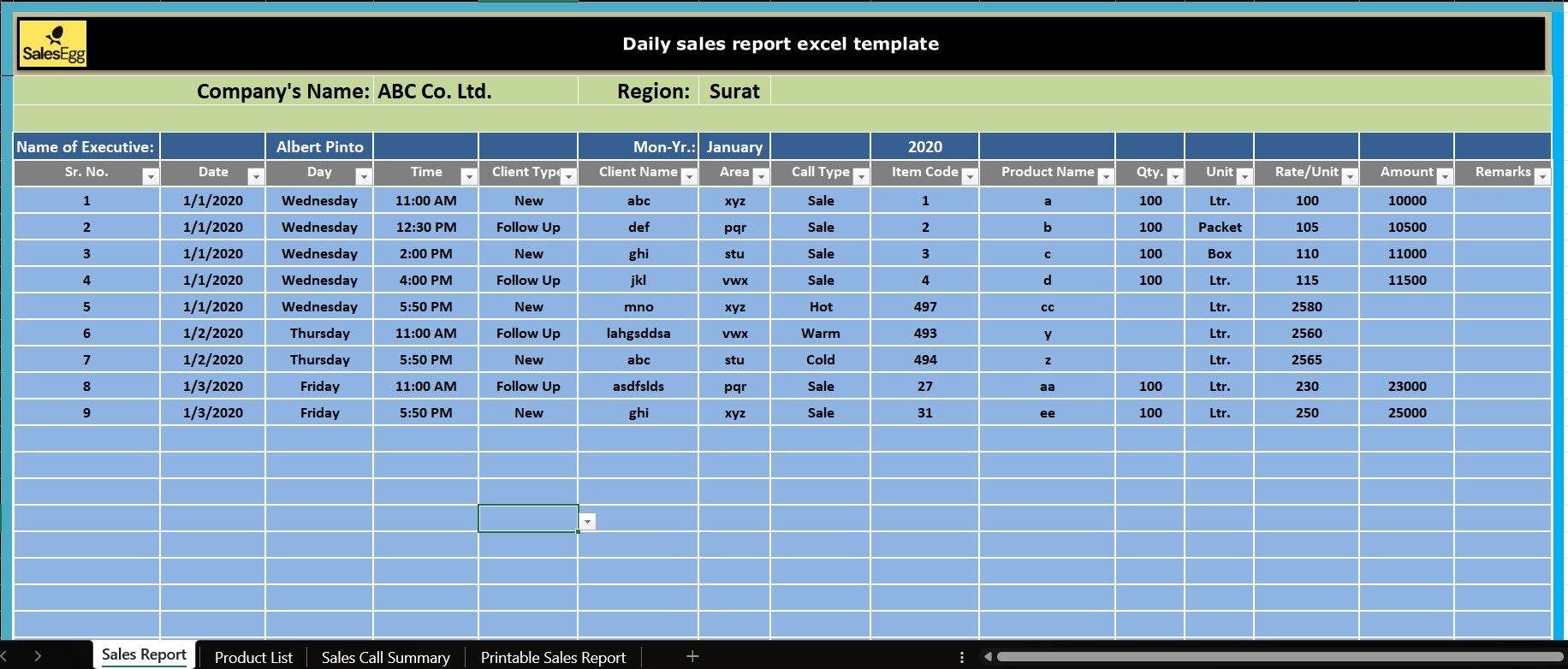 Daily Sales Report