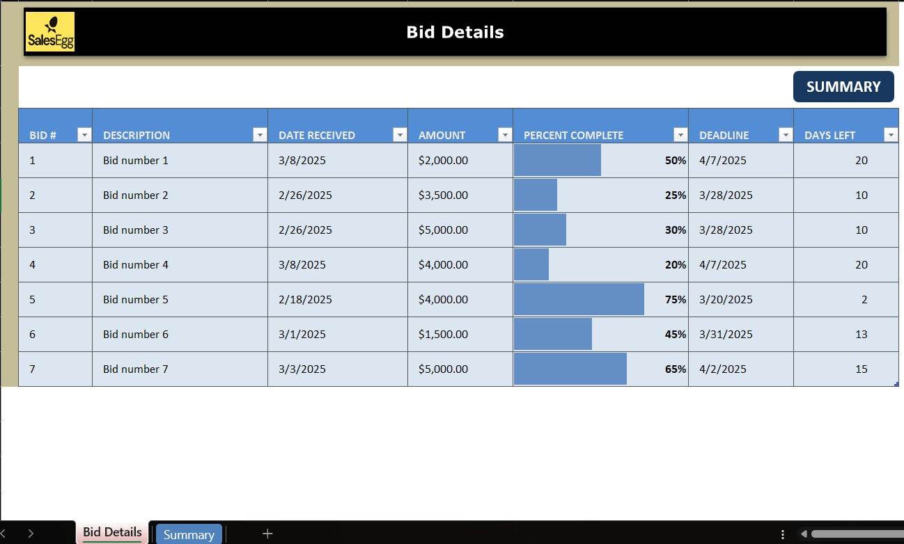 Bid Tracker
