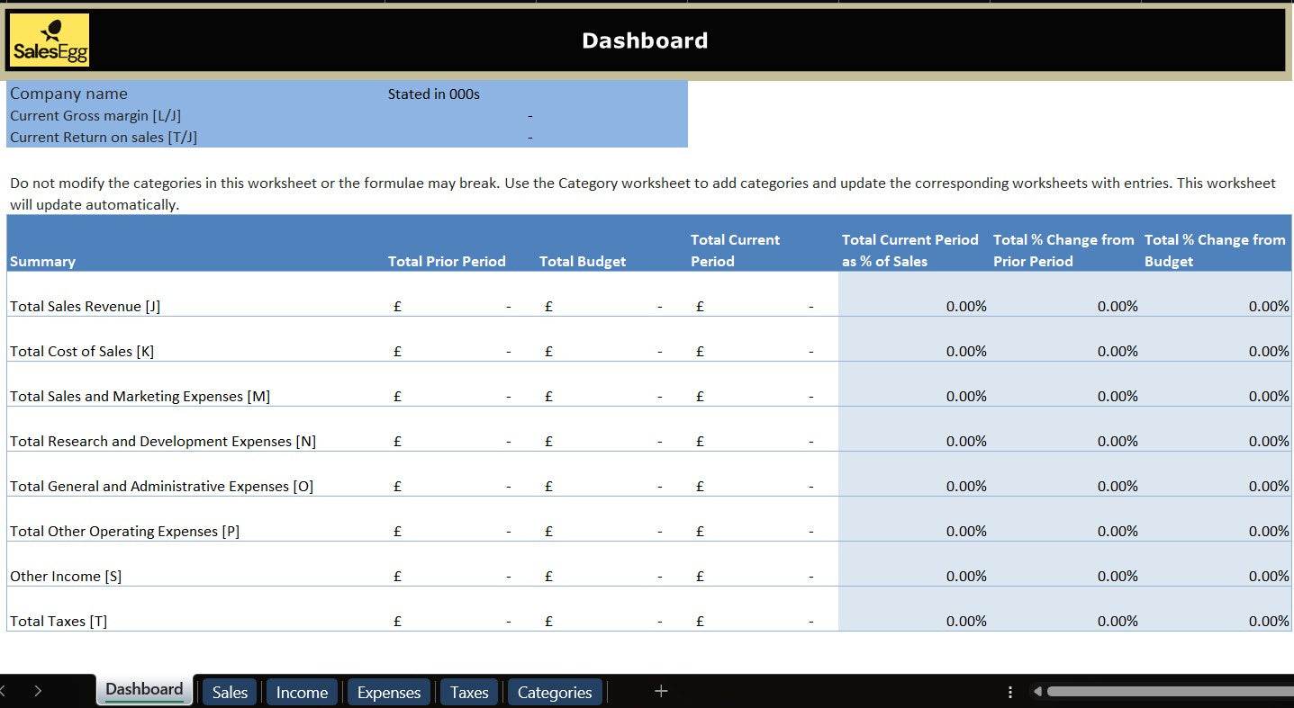 Profit And Loss Statement with Logo