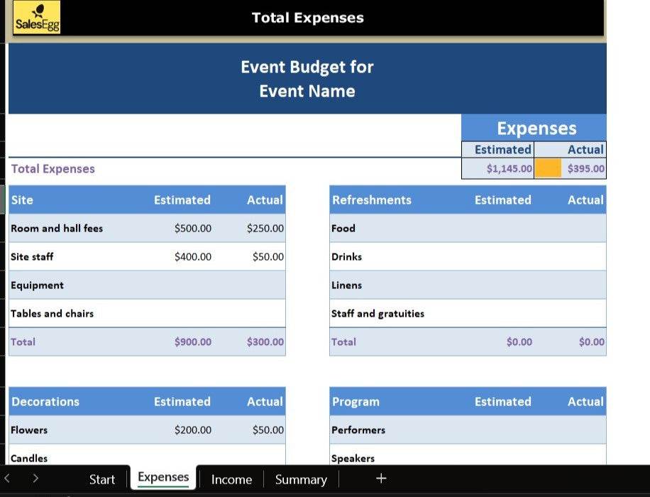 Event Budget Planner