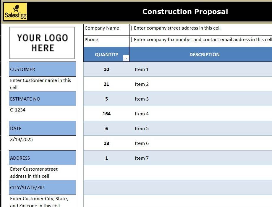 Construction Proposal