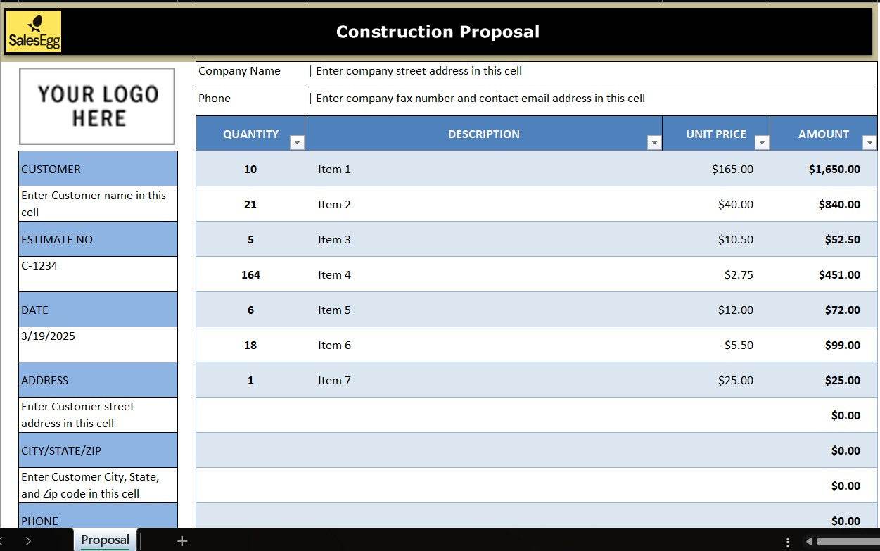 Construction Proposal